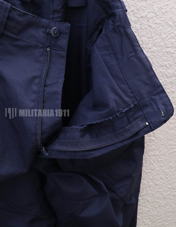 British Royal Navy Combat Trousers Navy Blue with Patches Used