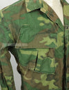 Original U.S. Army ERDL Jungle Fatigue Ripstop fabric, 1969, stained. Strong feeling of use