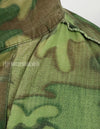 Original U.S. Army ERDL Jungle Fatigue Ripstop fabric, 1969, stained. Strong feeling of use