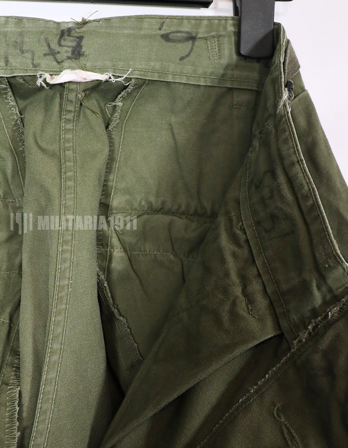 Real Jungle Fatigue pants, 2nd model, non ripstop fabric, used.