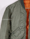 Real 1965 USAF L-2B flight jacket, knit restored, zipper damaged.