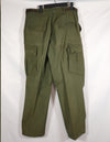 Real 1967 Poplin jungle fatigues pants, used, button damaged.