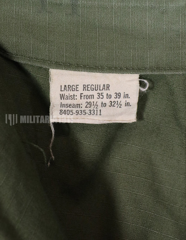 Real 1969 4th Model Jungle Fatigue Pants, size L-R, used.